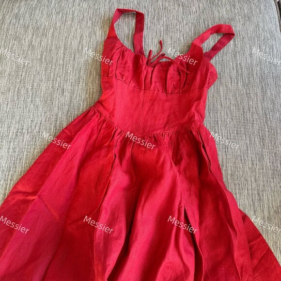 Reformation Balia Linen Dress in Sundried Tomato - Picture 8 of 11